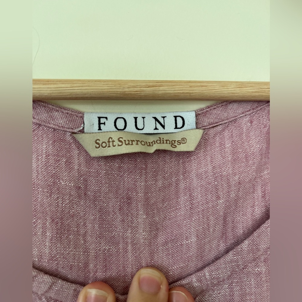 Soft Surroundings Linen Lavender Pink Shift Dress - Picture 3 of 6